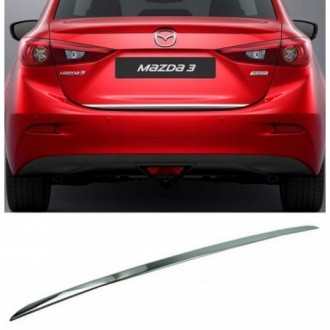 Mazda 3 III Sedan 13 - CHROME Rear Strip Trunk Tuning Lid...