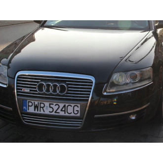 AUDI A6 C6 - LISTWY CHROMOWANE na GRILL CHROM