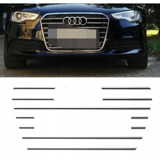 AUDI A6 C7 - Listwy CHROM na atrapę grill Tuning