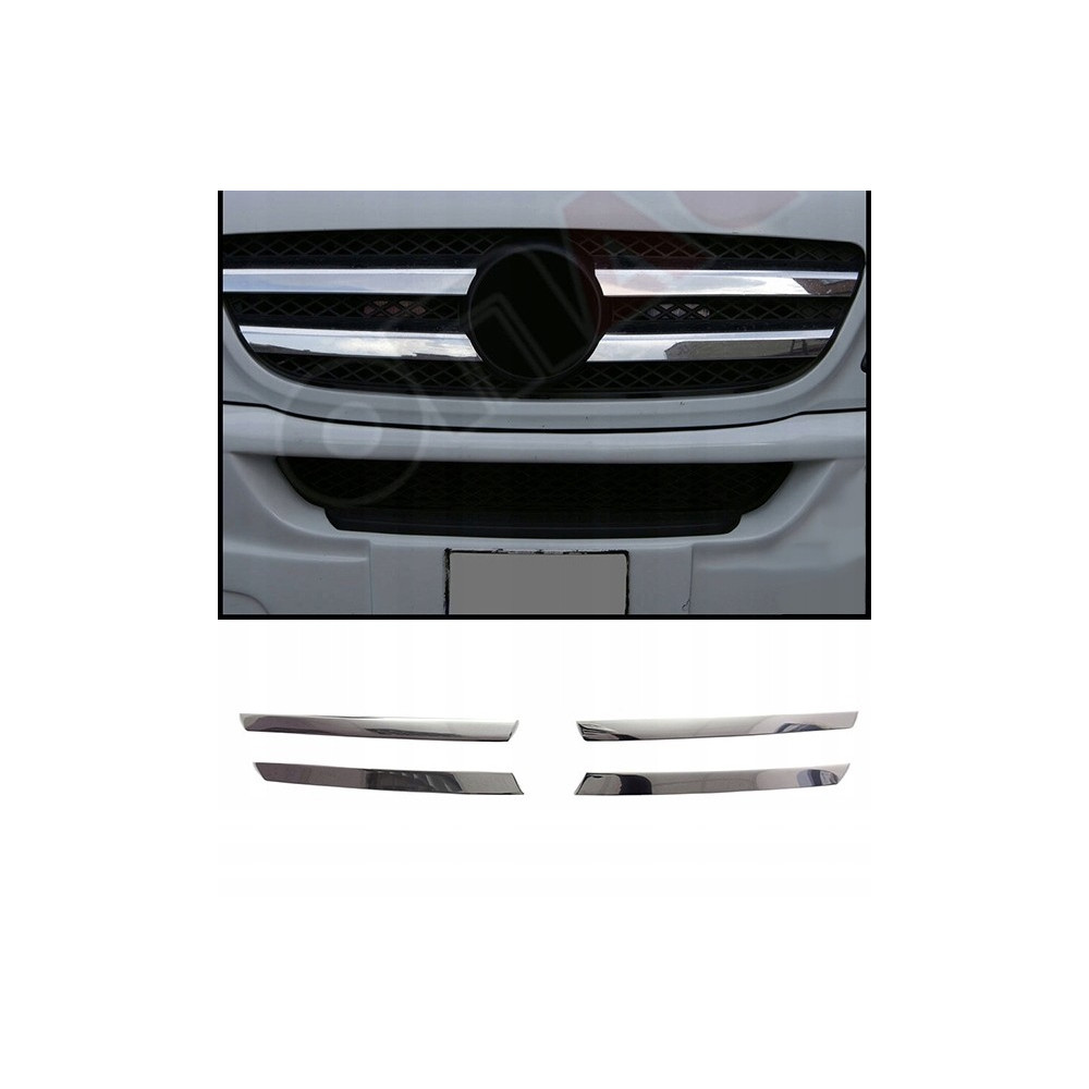 Chrome Grille Strip Set For Mercedes W639 Vito / Viano 2003-2010 – Front Bumper Grill Trim, 7497375698