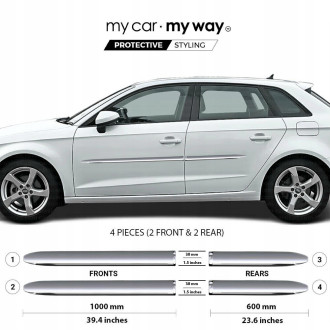 Audi A3 Sportback 12+ Listwy CHROM Drzwi Ochronne