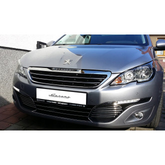 PEUGEOT 308 II Listwy CHROM na GRILL atrape Tuning