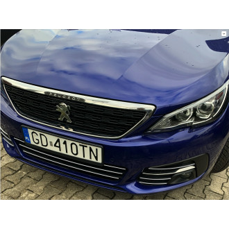 PEUGEOT 308 - Listwy CHROM na GRILL atrape Tuning