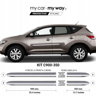 Nissan MURANO II Z51 - Listwy CHROM Drzwi Ochronne