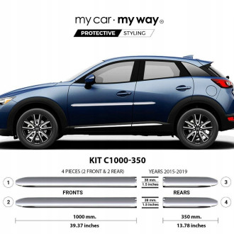 MAZDA CX-3 - Listwy CHROM Boczne Drzwi Środek