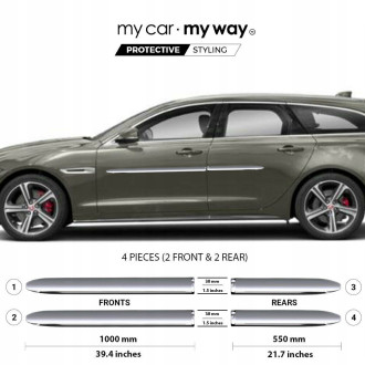 JAGUAR XF Kombi X260 Listwy CHROM Drzwi Ochronne