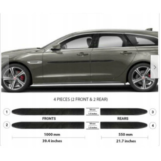 Jaguar XF Kombi 2016+ Listwy CZARNE Boczne Drzwi