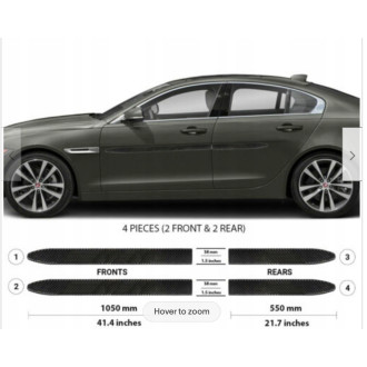 Jaguar XE 2014+ Listwy CZARNE Boczne Drzwi