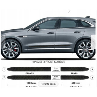 Jaguar F-PACE - Listwy CZARNE Boczne Drzwi