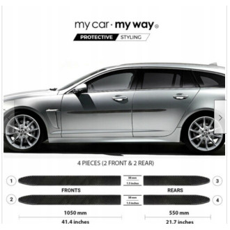 Jaguar XF Kombi 2012-15 Listwy CZARNE Boczne Drzwi