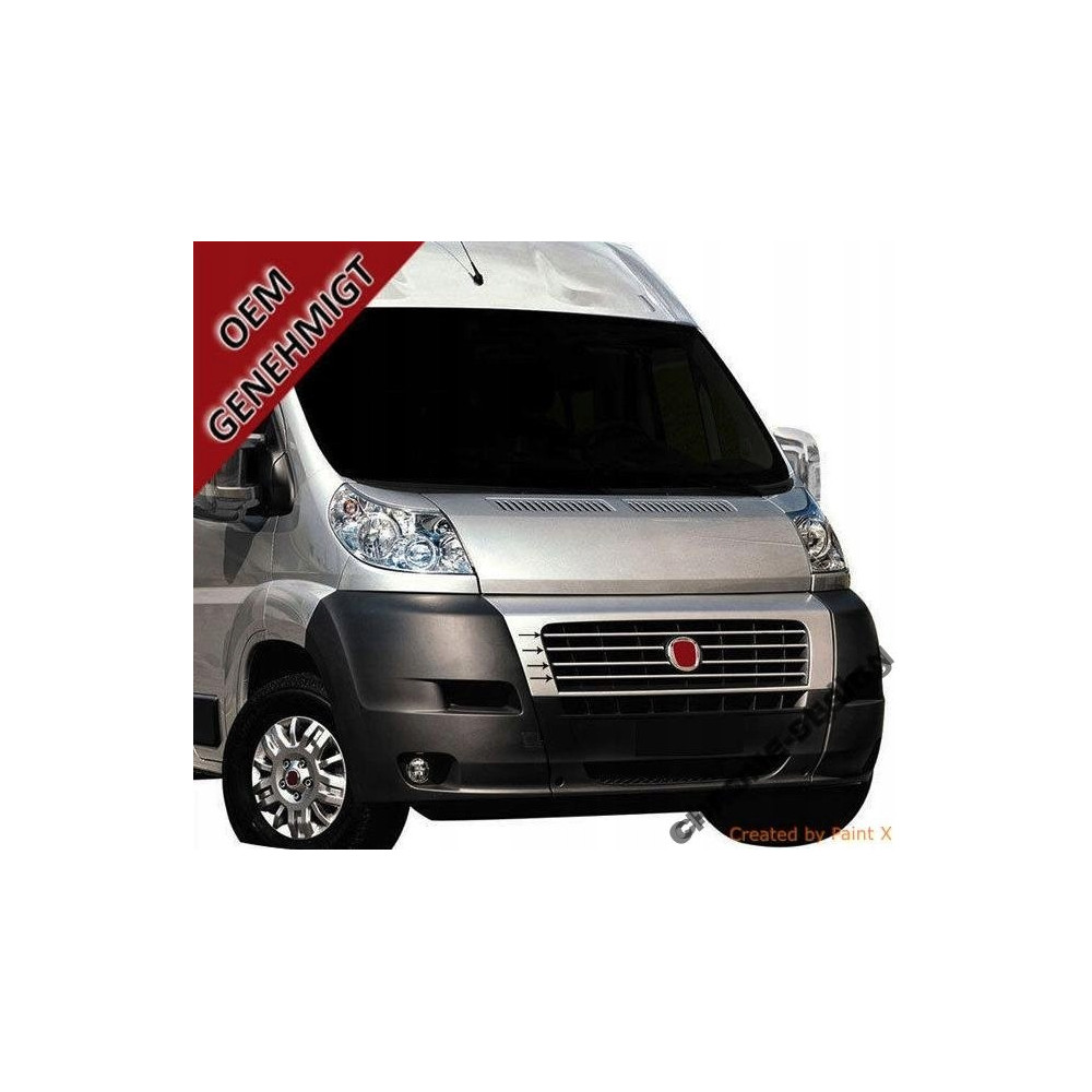 Kit 3 Garnitures Chrome Pour Grille Avant Fiat Ducato (2014 Et +) – Acier Inoxydable, Pose Facile