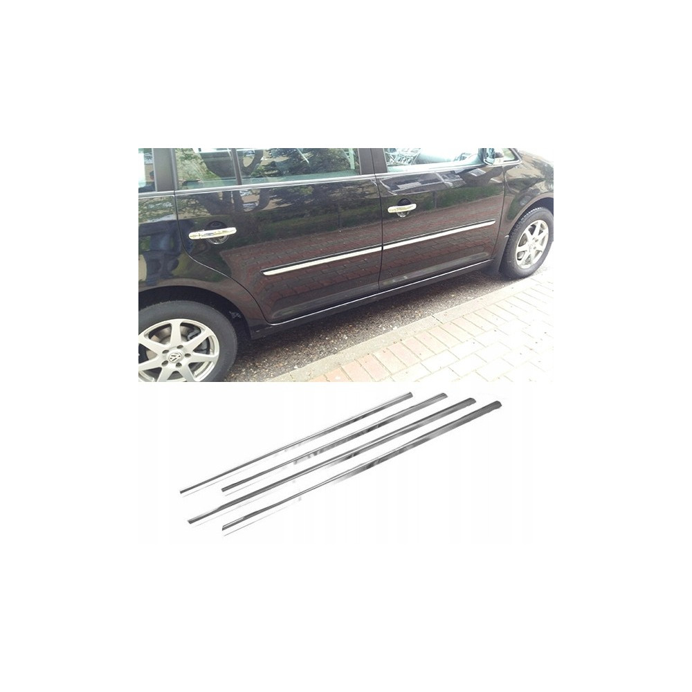 thumbnail image 2 of 2pc Chrome Side Door Body Molding Strip For Volkswagen VW 2012-2018 – Custom Fit 2 of 6